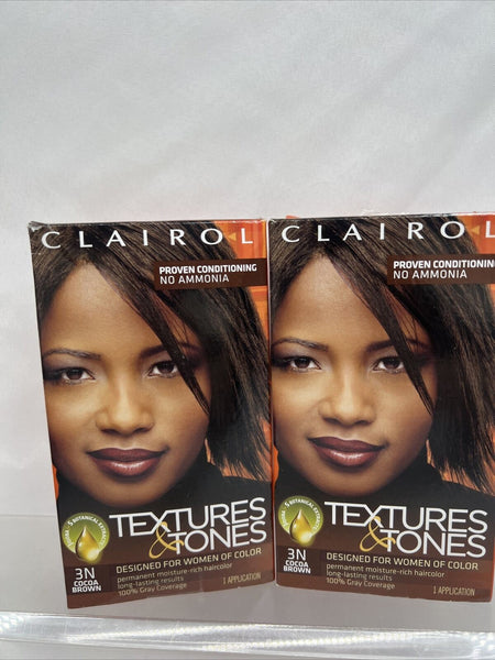 (2) 3N Cocoa Brown  Clairol Textures & tones  Permanent Hair Color