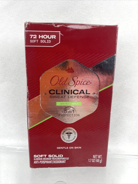 Old Spice Clinical Sweat Defense Deodorant Extra Fresh Soft Solid 1.7oz