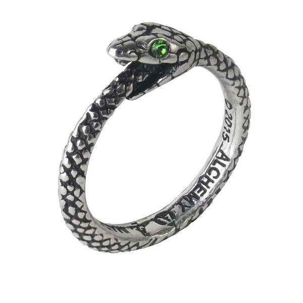 Alchemy Gothic R206  The Sophia Serpent Ring Snake Green Eyes Men & Women