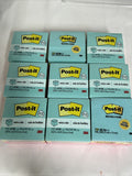 (9) Post It Notes Cube 3 x 3in Ultra Bright 500 Sheets Pink Blue Yellow 4500 Ttl