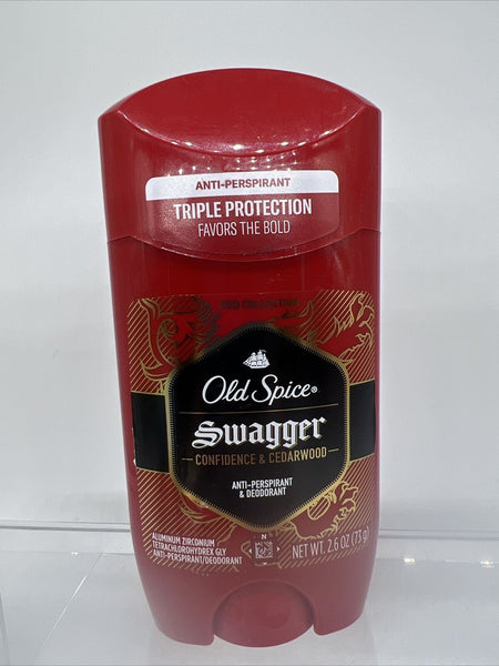 Old Spice Swagger Deodorant Confidence & Cedarwood Red Collection 2.6 Oz