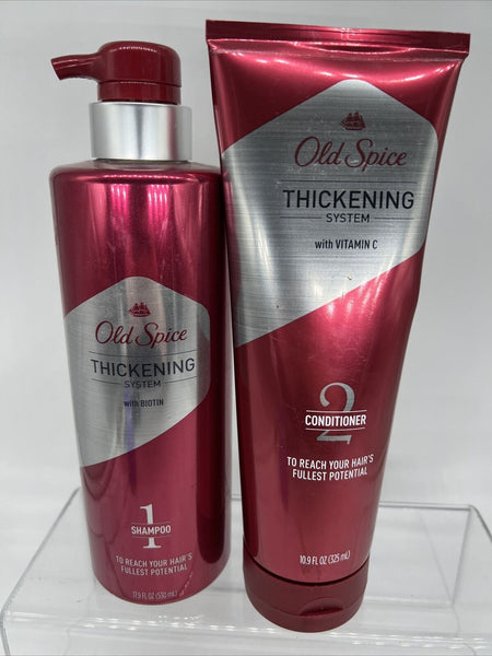 (2)  Old Spice Thickening Shampoo & Conditioner W/ Biotin 17.9oz 10.9oz