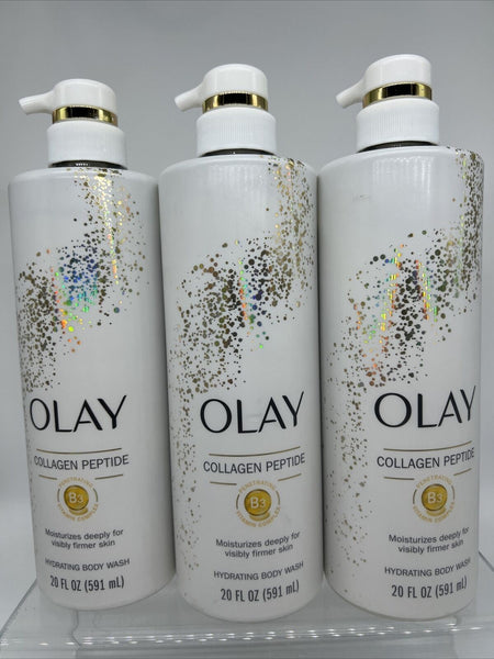 (3) Olay Collagen Peptide Body Wash w/ Vitamin B3 Hydrating Firming ￼20oz