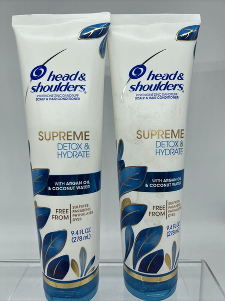 (2) Head and Shoulders Supreme Detox & Hydrate Hair & Scalp Conditioner 9.4 oz