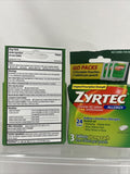 (2) Zyrtec Indoor & Outdoor 24 Hour Relief Allergy Tablets 3 Ct 3/25
