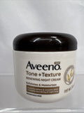 Aveeno Tone + Texture Renewing Night Creme Prebiotic Oat Gentle Moisturizer 8oz