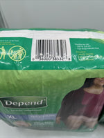 (2) Depend Fit-Flex Underwear Women XL Maximum Absorbency 45-64” 20W XLarge 15ct