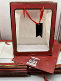 (25) Gift Bag Red Clear Front 13” Holiday Christmas Valentines Mother’s Day Lot