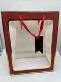 (25) Gift Bag Red Clear Front 13” Holiday Christmas Valentines Mother’s Day Lot