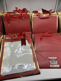(25) Gift Bag Red Clear Front 13” Holiday Christmas Valentines Mother’s Day Lot