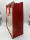 (25) Gift Bag Red Clear Front 13” Holiday Christmas Valentines Mother’s Day Lot