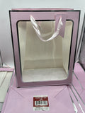 (25) Gift Bag Pink Clear Front 13” Holiday Baby Shower Easter Mother’s Day Lot