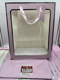 (25) Gift Bag Pink Clear Front 13” Holiday Baby Shower Easter Mother’s Day Lot