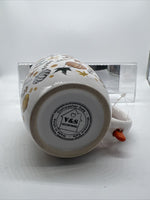 (2) Coffee Mug Tea Fall Pumpkin & Leaves Orange Stir Spoon Cup Microwave Safe