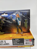 MATTEL Jurassic World Dominion Claire & Dilophosaurus Dinosaur Figure Pack NEW