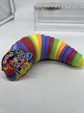 Rainbow Fidget Slug Toy Anti Stress Sensory Articulated Anxiety Relief Kids 7.5"