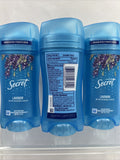 (3) Secret Lavender Invisible Solid  48 Hour Odor Protection Deodorant 2.6oz
