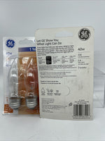 (2) GE Decorative Light Bulb Bent-Tip 330lum Clear 40 Watt 2Pk 66109 COMBINESHIP