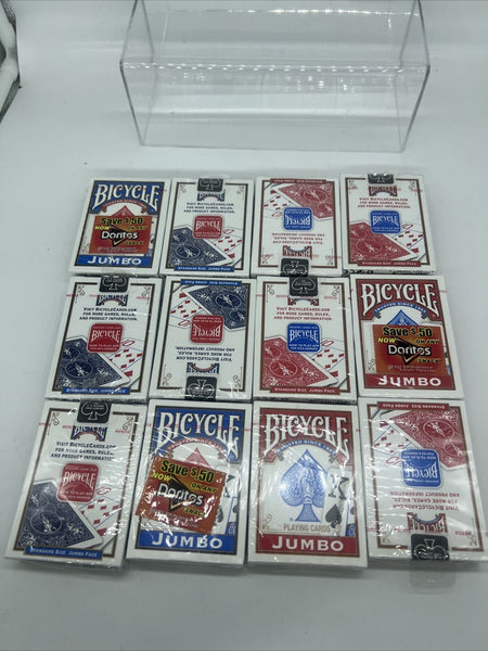 (12) Bicycle Jumbo Faces Playing Cards 6 Red 6 Blue Decks Poker Games