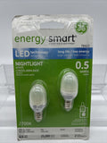 GE Energy Smart LED Nightlight Clear, 0.5 Watts, 2 Pack, 76422 White Candelabra