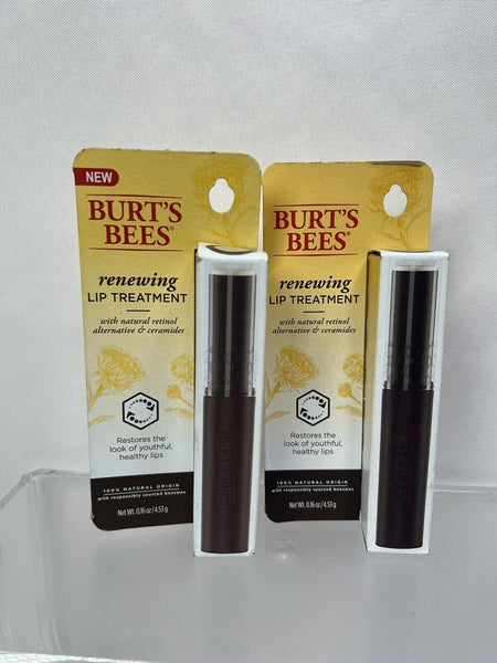 (2)  Burt's Bees Renewing Lip Treatment Natural Retinol & Ceramides New 0.16oz