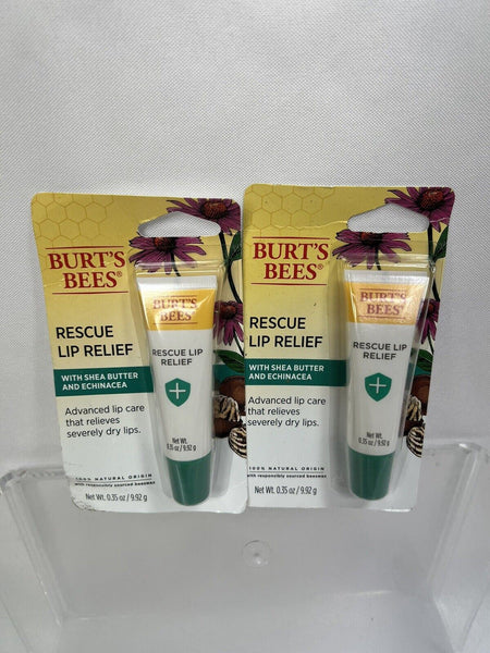 (2) Burt's Bees Rescue Lip Relief With Shea Butter And Echinacea COMBINE SHIP