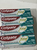 (4) Colgate Total Fresh Mint Stripe Gel Toothpaste Brush Teeth Gum Rinse 4.8oz