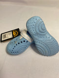 Doggers 3/4 Toddler Baby Blue White Ultralite Adjustable Slip On Shoes Clogs