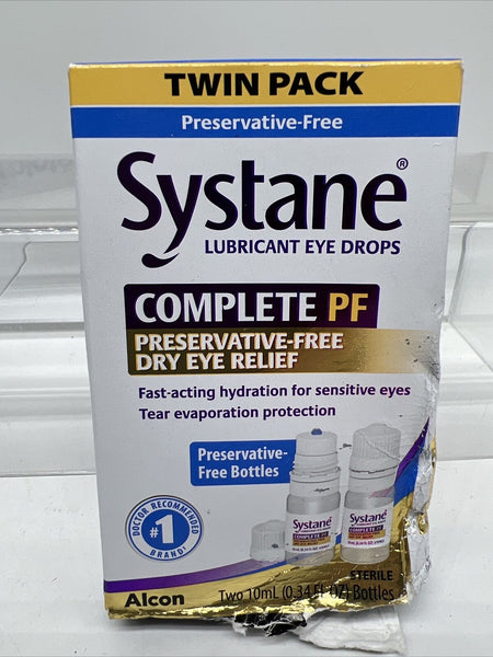 SYSTANE COMPLETE PF Preservative Free Lubricant Dry Eye Relief Twin 2x 10mL 6/25