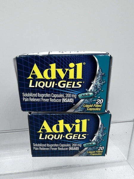 (2) Advil Liqui-Gels Pain - 200 MG 20 Liquid Filled Capsules 5/25