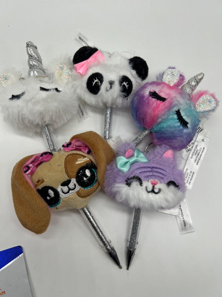 Claires Pom Pom Plush Ballpoint Pen U CHOOSE Keychain BUY MORE SAVE&COMBINE SHIP