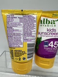 (2) Alba Botanica Kids Sunscreen Lotion SPF 45 Tropical Fruit 4oz COMBINE SHIP!