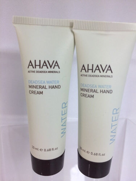 (2) AHAVA Dead Sea Water Mineral Hand Creme .68oz Deluxe Travel Size Mini