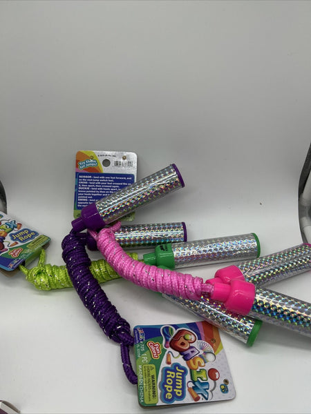 (1) JA-RU Basix Jump Rope Kids Fun Activity Rope AST Color Pink Green Purple
