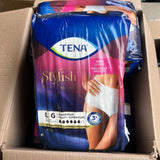 (4) Large Tena Stylish Incontinence Underwear 16 Each Super Plus HeavyWhite64ttl