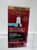 (2) L'Oreal Revitalift Derm Intensives 10% Pure Glycolic Acid Serum Free .5oz 1o