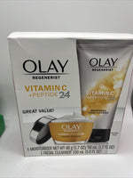 Olay Regenerist Vitamin C+Peptide 24, Hydrating Moisturizer & Facial Cleanser