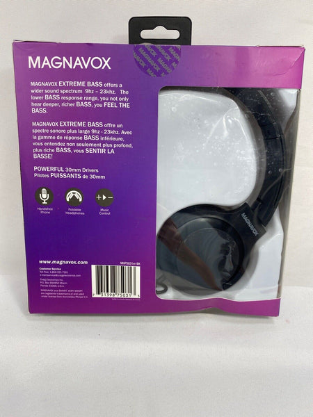 Magnavox MHP5031M Foldable Stereo Headphone fresh Microphone and In-line Remote