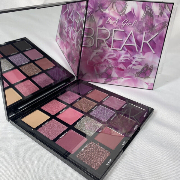 LA Girl Break Free 16 Color Eyeshadow Palette w/ Mirror Butterfly THIS IS ME fre