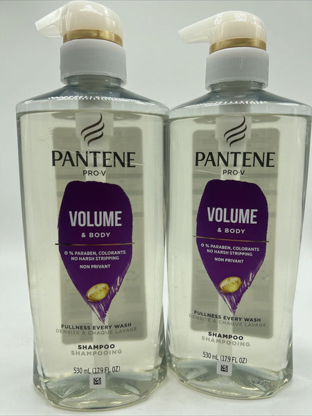 (2) PantenePro-V Volume & Body Shampoo No Harsh Paraben Full Hair HUGE  17.9oz