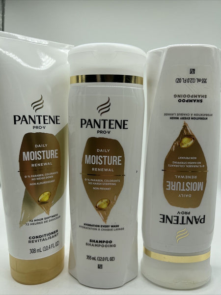 (3)Pantene Pro V Daily Moisture Renewal Hydrating Hair Conditioner & Shampoo Set