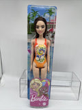 Barbie Swimsuit Beach Doll Orange Tie-Dye Swim Suit Brunette COMBINESHIP