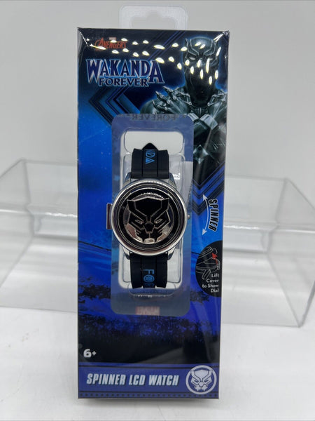 Avengers Wakanda Forever LCD Boys Digital Watch Spinner Dial Lift Cover Time Toy