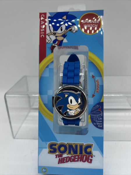 Sonic The Hedgehog LCD Boys Digital Watch Spinner Dial Lift Cover Time Toy