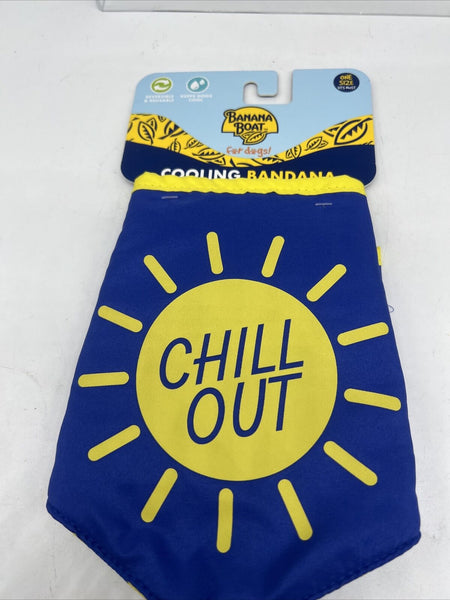 Banana Boat Cooling Bandana Dog Puppy Pet "Chill Out" Reversible Keeps Dogs Cool