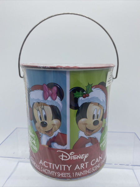 Disney Activity Art Can Mickey Minnie  Stickers Paint Brush Crayon Christmas