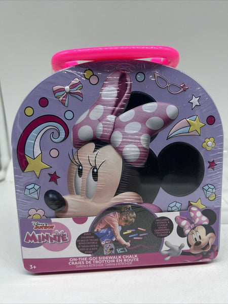 Disney Minnie Mouse On The Go Sidewalk Chalk & Stencil Kit Tin Case No Handle