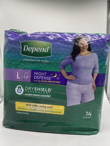 Depend Fit-Flex Underwear Women Maximum Absorbency 38-44” 16-20W Large 14ct