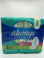 Always Ultra Thin Pads Flexi Wings Sz 2 Long Super  58 Pads
