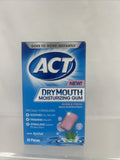 ACT Dry Mouth Moisturizing Gum BUBBLE FRESH Sugar Free Soothing 20 Pieces